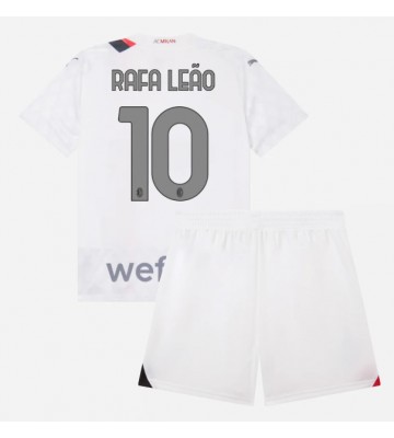 AC Milan Rafael Leao #10 Bortaställ Barn 2023-24 Kortärmad (+ Korta byxor)